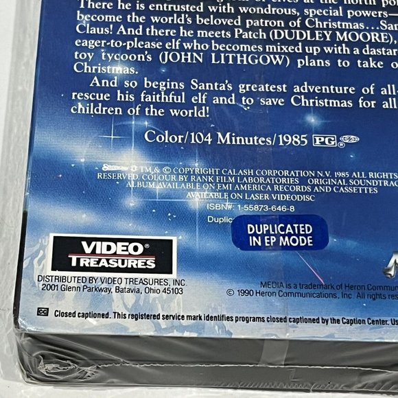 Vintage 1990 Santa Claus The Movie Dudley Moore Movie VHS Sealed  Video Treasure - Picture 11 of 15